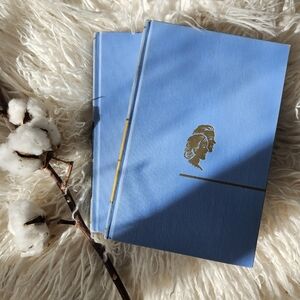 Elegant Blue Hardcover Books with Gold Detail